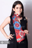 SILK SCARF WITH ARMENIAN ORNAMENT / LONG 002 / FREE DELIVERY