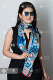 SILK SCARF WITH ARMENIAN ORNAMENT / LONG 003 / FREE DELIVERY