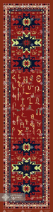 SILK SCARF WITH ARMENIAN ORNAMENT / LONG 005 / FREE DELIVERY