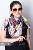 SILK SCARF WITH ARMENIAN ORNAMENT / SQUARE 011 / FREE DELIVERY