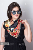 SILK SCARF WITH ARMENIAN ORNAMENT / SQUARE 008 / FREE DELIVERY