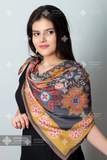 SILK SCARF WITH ARMENIAN ORNAMENT / SQUARE 026 / FREE DELIVERY