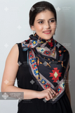 SILK SCARF WITH ARMENIAN ORNAMENT / SQUARE 009 / FREE DELIVERY