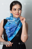 SILK SCARF WITH ARMENIAN ORNAMENT / SQUARE 025 / FREE DELIVERY