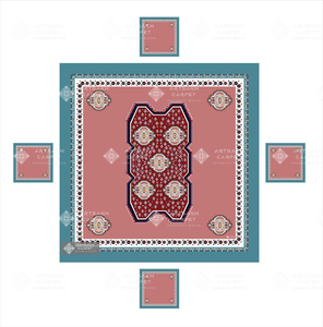 ARMENIAN SQUARE TABLE RUNNER WITH 4 PLACEMATS / 003