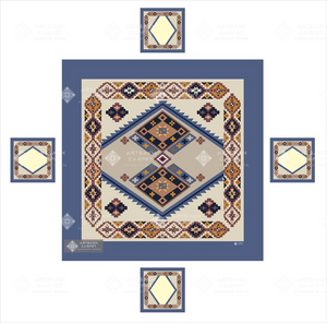 ARMENIAN SQUARE TABLE RUNNER WITH 4 PLACEMATS / 002